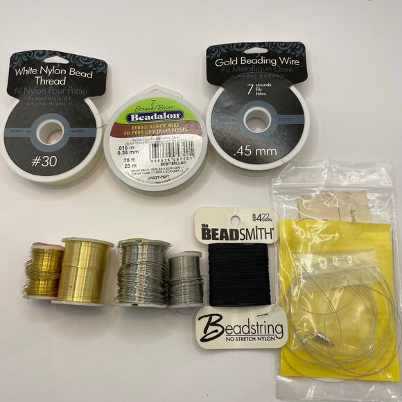 Beading Wire String Nylon Thread Gold Silver - Picture 1 of 2